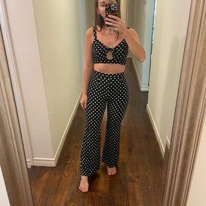 Wild Honey Black and White polka dot Matching Set size xs
